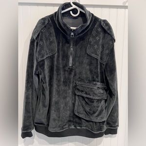 Louis Vuitton 2019 Velour Multi-Pocket Half-Zip Sweatshirt